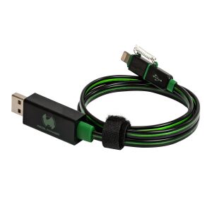 RealPower USB A/Lightning 0.75m 0,75 m Schwarz, Grün