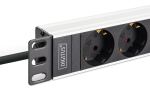 Digitus DN-95440 Stromverteilereinheit (PDU) 9 AC-Ausgänge 1U Schwarz, Silber