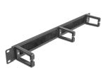 DELOCK 19" Kabelmanagement Bürstenleiste 3 Bügel 1 HE schw.