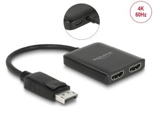 DELOCK DisplayPort 1.4 Splitter 1 x DisplayPort zu 2 x HDMI