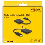DELOCK DisplayPort 1.4 Splitter 1 x DisplayPort zu 2 x HDMI