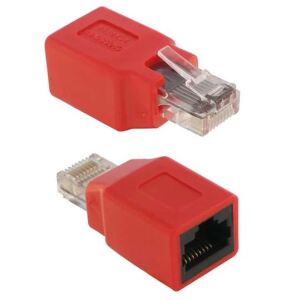 DeLOCK RJ45 Crossover Adapter male - female RJ45 M/F Rot