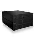 ICY BOX IB-563SSK, Backplane, 3x 3,5" SAS/SATA (I/II/III) HDD in 2x 5,25" Einschübe, Hot Swap, trägerloser HDD Einbau, Lüfter