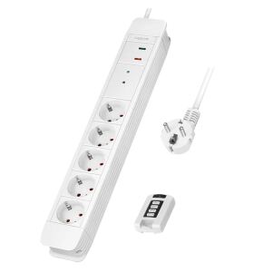 LogiLink LPS402 Verlängerungskabel 1,5 m 5 AC-Ausgänge Drinnen Weiß
