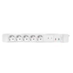 LogiLink LPS402 Verlängerungskabel 1,5 m 5 AC-Ausgänge Drinnen Weiß