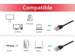 Equip Cat.6A F/FTP Slim-Patchkabel, 0.25m, Schwarz