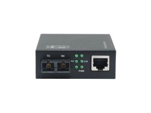 LevelOne Smart Gigabit RJ45-SC Medienkonverter, Multimode-Glasfaser, 850 nm, 500 m, kompatibel mit 19-Zoll-Rack-Montagegehäusen