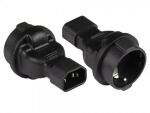 Alcasa PA-1402S Netzstecker-Adapter C14 Typ F Schwarz