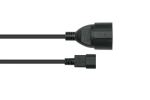 Kabelmeister SK1402-S010 Stromkabel Schwarz 1 m C14-Koppler Netzstecker Typ F