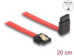 Delock SATA 6 Gb/s Kabel gerade auf oben gewinkelt 20 cm rot