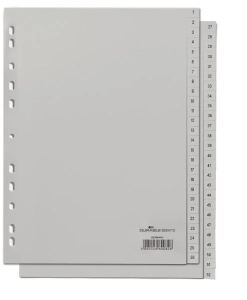 Durable 650410 Tab-Register Numerischer Registerindex Polypropylen (PP) Grau