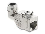 DeLOCK Keystone Modul RJ45 Buchse zu LSA Cat.6A mit Metall Latch werkzeugfrei 90° winkelbar geschirmt