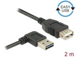 DELOCK USB Kabel A -> A St/Bu 90° li/re 2.00m Easy USB
