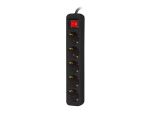 Lanberg PS1-05F-0300-BK Verlängerungskabel 3 m 5 AC-Ausgänge Drinnen Schwarz