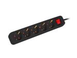 Lanberg PS1-05F-0300-BK Verlängerungskabel 3 m 5 AC-Ausgänge Drinnen Schwarz