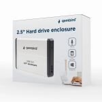 Gembird EE2-U3S-2-S Speicherlaufwerksgehäuse HDD-Gehäuse Silber 2.5"