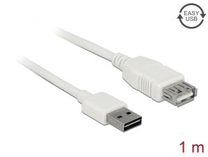 DELOCK Easy-USB-Kab.2.0 A -> USB 2.0 A-Buchse 1m weiß