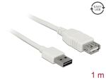 DELOCK Easy-USB-Kab.2.0 A -> USB 2.0 A-Buchse 1m weiß