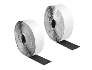 DeLOCK Klettband selbstklebend mit Haft- und Flauschband L 10 m x B 50 mm schwarz