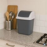 MAUL 9520587 Mülleimer 5 l Rechteckig Kunststoff, Polypropylen (PP) Dunkles Grau, Weiß
