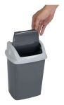 MAUL 9520587 Mülleimer 5 l Rechteckig Kunststoff, Polypropylen (PP) Dunkles Grau, Weiß