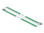 DELOCK Edelstahlkabelbinder L 300 x B 7,9 mm grün 10 Stück