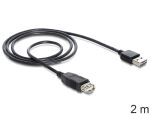 DeLOCK EASY-USB 2.0-A - USB 2.0-A, 2m USB Kabel USB A 0,48 Gbit/s Schwarz