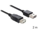 DeLOCK EASY-USB 2.0-A - USB 2.0-A, 2m USB Kabel USB A 0,48 Gbit/s Schwarz