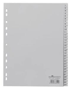 Durable 652310 Tab-Register Numerischer Registerindex Polypropylen (PP) Grau