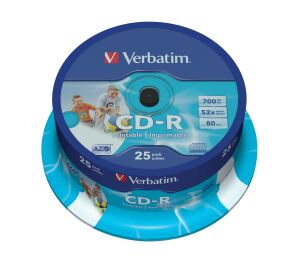 Verbatim CD-R AZO Wide Inkjet Printable 700 MB 52x 25 Stück(e)