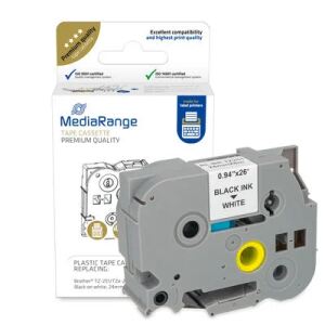 MediaRange Kunststoff-Schriftbandkassette, für/ersetzt Brother® TZ-251/TZe-251, permanent haftend, 24mm, 8m, laminiert, schwarz auf weiß
