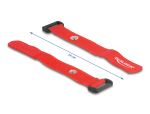 DeLOCK Klett-Kabelbinder mit Schlaufe und Befestigungsöse L 150 x B 20 mm rot 5 Stück