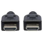 Manhattan High Speed HDMI-Kabel mit Ethernet-Kanal, CL3-zertifiziert für Wandinstallationen, HEC, ARC, 3D, 4K@60Hz, CL3, HDMI-Stecker auf HDMI-Stecker, geschirmt, schwarz, 1 m
