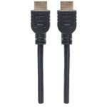 Manhattan High Speed HDMI-Kabel mit Ethernet-Kanal, CL3-zertifiziert für Wandinstallationen, HEC, ARC, 3D, 4K@60Hz, CL3, HDMI-Stecker auf HDMI-Stecker, geschirmt, schwarz, 1 m