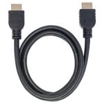 Manhattan High Speed HDMI-Kabel mit Ethernet-Kanal, CL3-zertifiziert für Wandinstallationen, HEC, ARC, 3D, 4K@60Hz, CL3, HDMI-Stecker auf HDMI-Stecker, geschirmt, schwarz, 1 m