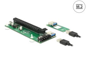 DELOCK Riser Karte M.2 Key B+M > PCI Express x16 30cm USB