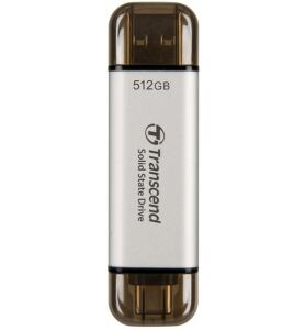 Transcend ESD310 512 GB USB Typ-A auf USB Typ-C 3.2 Gen 2 (3.1 Gen 2) Silber