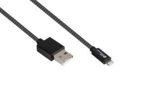 Alcasa 2510-AL005S USB Kabel USB 2.0 1,8 m USB A USB C/Lightning 0,48 Gbit/s 12 W Graphit