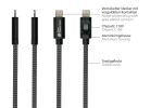 Alcasa 2510-AL005S USB Kabel USB 2.0 1,8 m USB A USB C/Lightning 0,48 Gbit/s 12 W Graphit