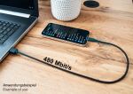 Alcasa 2510-AL005S USB Kabel USB 2.0 1,8 m USB A USB C/Lightning 0,48 Gbit/s 12 W Graphit